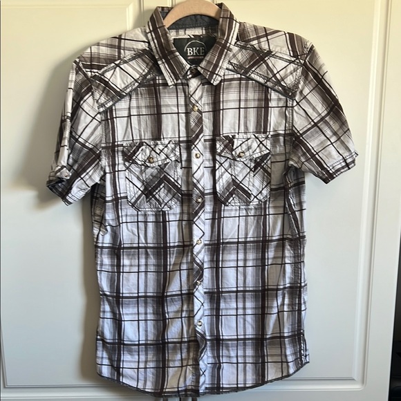 BKE Men's Brown Plaid Shirt - Picture 1 of 3